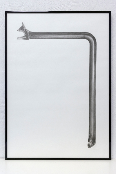 吳權倫「牧羊犬與其他 」創作作品：《Wall》，紙、鉛筆，84X59.4 cm，2018